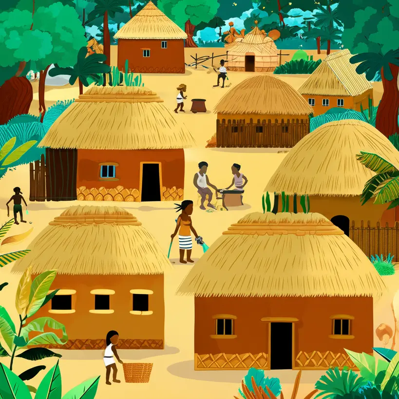 Comunidade quilombola no Brasil Representação de uma comunidade quilombola simbolizando a resistência e a cultura afro-brasileira