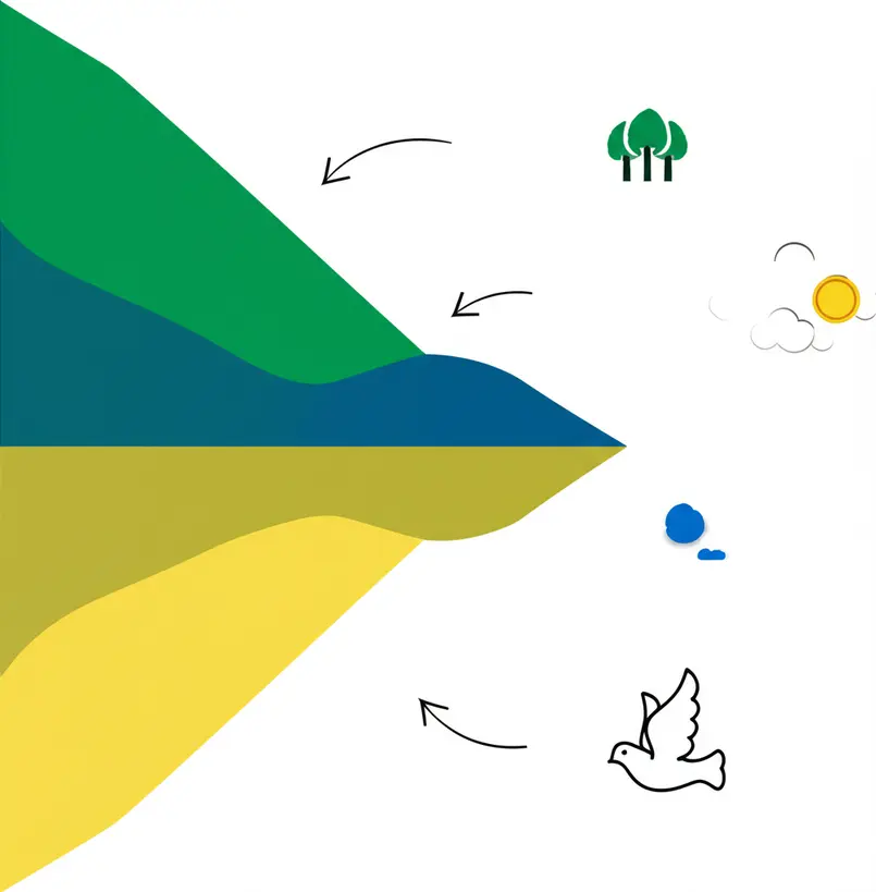 Ilustração das cores verde, amarelo, azul e branco da bandeira brasileira e seus significados